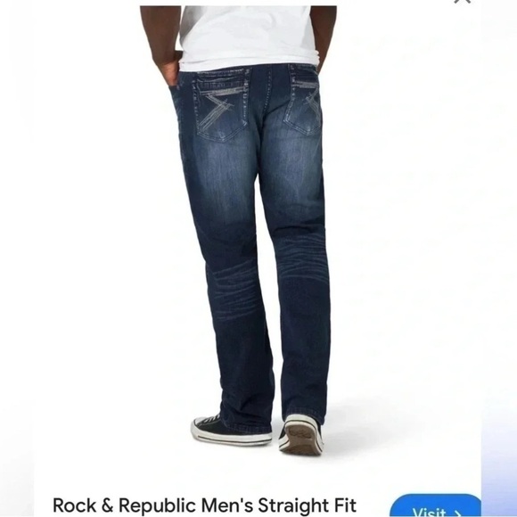 Y2K men straight jeans ,34x30 NWT manufactured fading ,Biker,streetwear,western - Picture 5 of 15